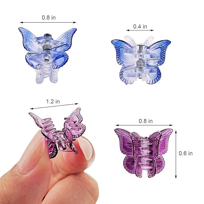 50 Packs Assorted Color Butterfly Hair Clips, Beautiful Mini Butterfly Hair Clips Hair Accessories for Women and Girls (Black, brown，white)