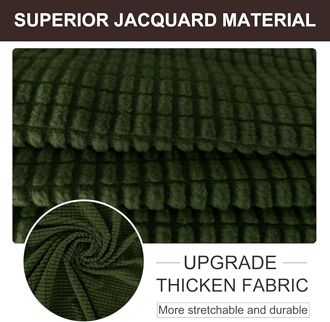 U-NICE HOME 4 Seater Stretch Couch Cover Sofa Cover Washable Sofa Slipcover Furniture Protector for 3 Cushion Couch Sofa Pet Friendly, Bronze Green