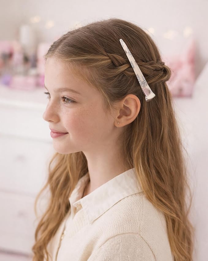 AIMIKE Shell Pattern Hair Clips for Girls – Cute No-Crease Duckbill Clips with Silicone Band, Gentle Non-Slip Sectioning Hair Clips for Kids, Teens & Women, Ideal for Makeup, Styling & Rollers, 4-Pack