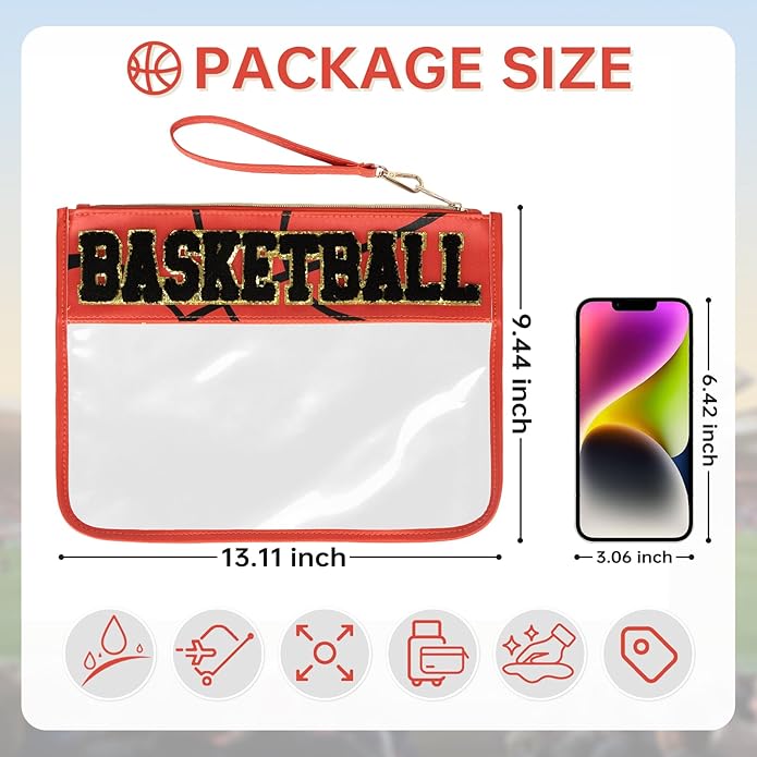 Baseball Gift Bags Baseballs Treat Bags Team Gifts Clear Chenille Letter Zipper Pouch Accessories Stuff Sport Portable