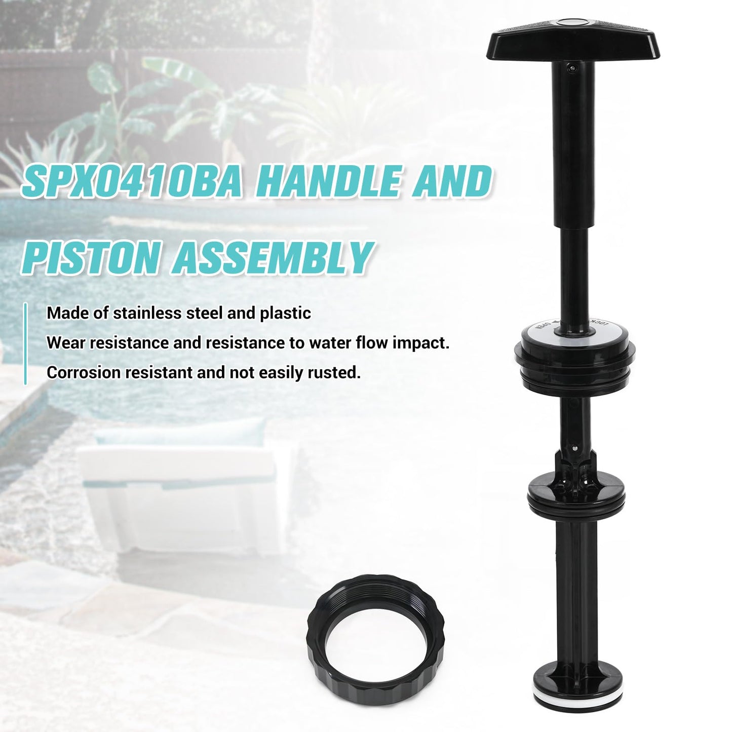 SPX0410BA Handle and Piston Assembly Replacement, 2 Inch Backwash Slide Valve Compatible with Hayward SP0410X Series and SP0740DE