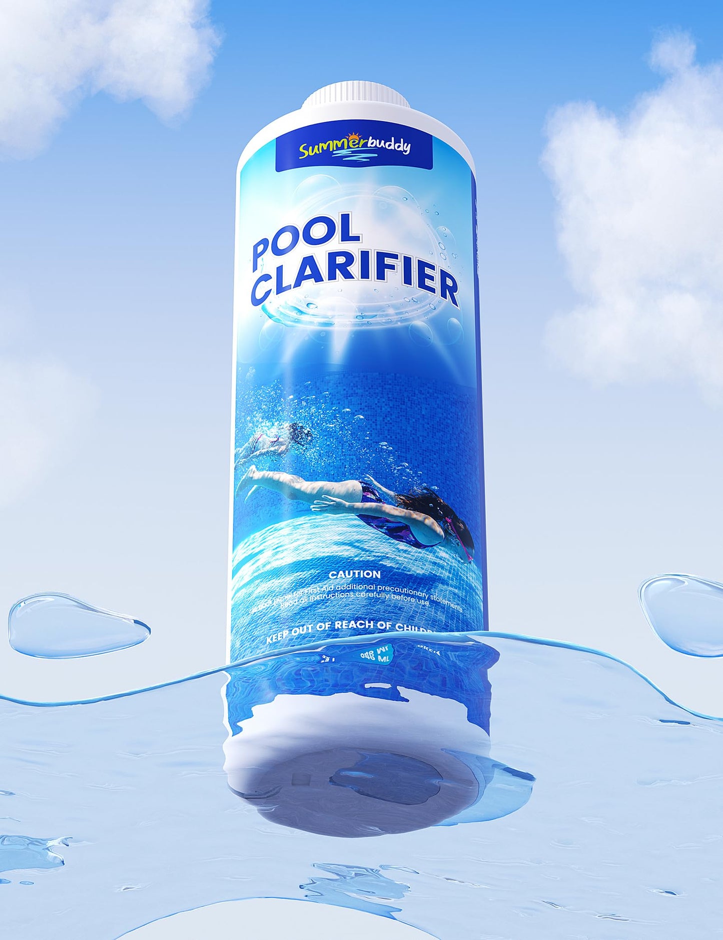 SUMMERBUDDY Pool Clarifier for Above Ground Pools and Inground Pool, Works with Any Pools, Clarifier for Swimming Pool