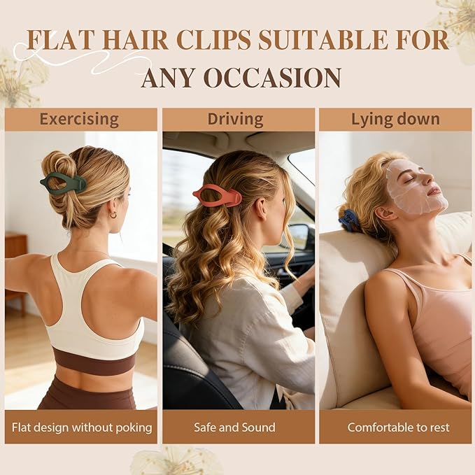 10 Pcs Flat Hair Clips for Women French Concord Claw Clips for Thick and Thin Hair Claw Clips Duck Billed Barrettes Hair Accessories for Women and Girls (Hot)
