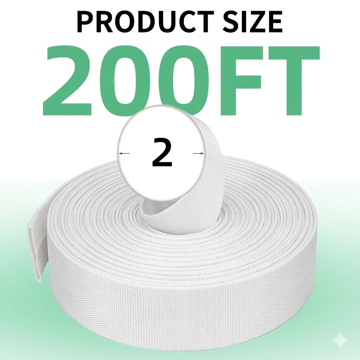 Pool Backwash Hose, 2" × 200 FT Heavy Duty Discharge Hose with 2 Clamps, Fire Hose Anti-Kink Reinforced Polyester & PU Lining, Weather Resistant Sump Pump Hose for Pool, Construction,Irrigation