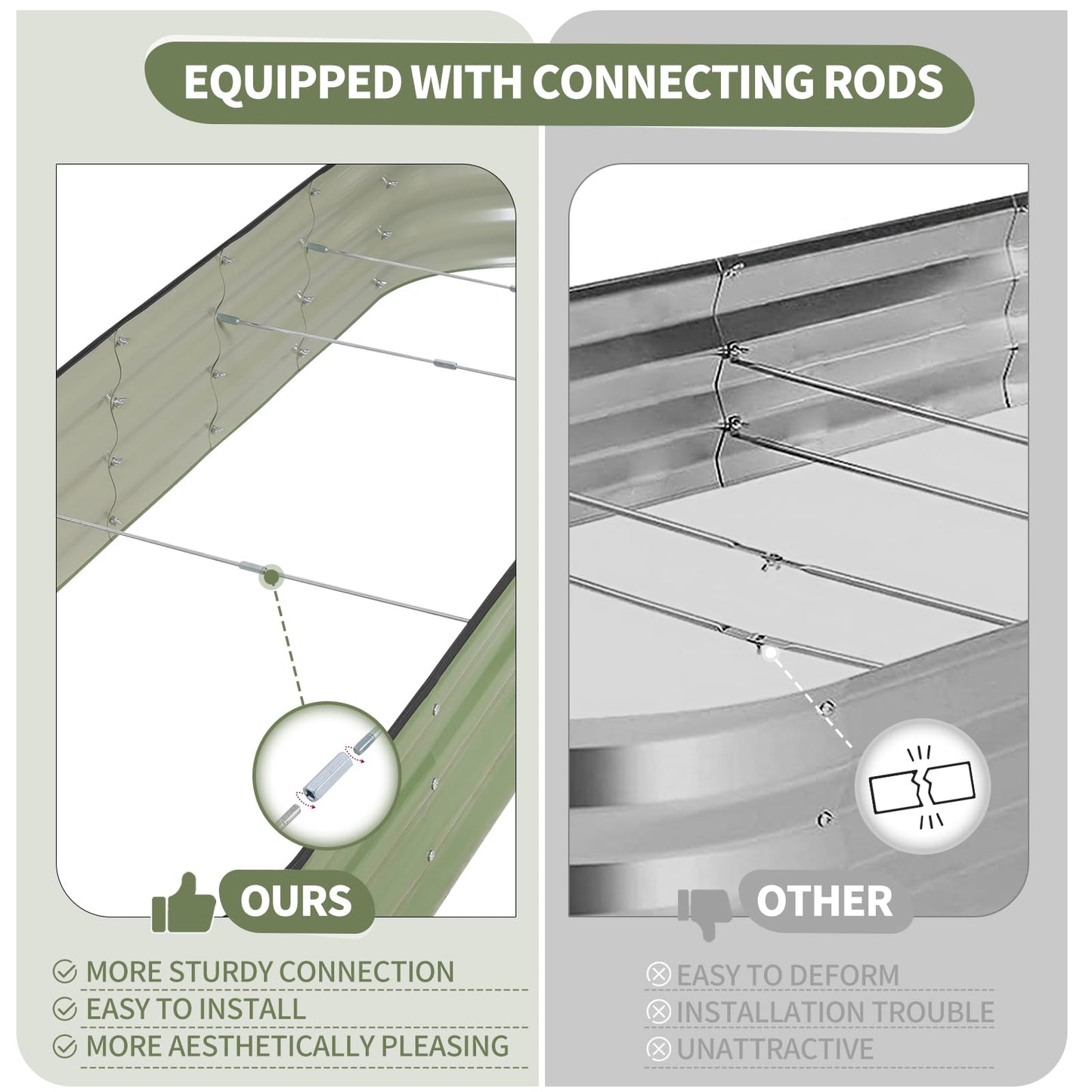 Permade Galvanized Raised Garden Bed Outdoor- Raised Beds for Gardening| Metal Planter Box, Steel Raised Garden Bed Kit with Safety Edging and Gloves for Vegetables, Flower, Herbs (4x2x1FT, Green)