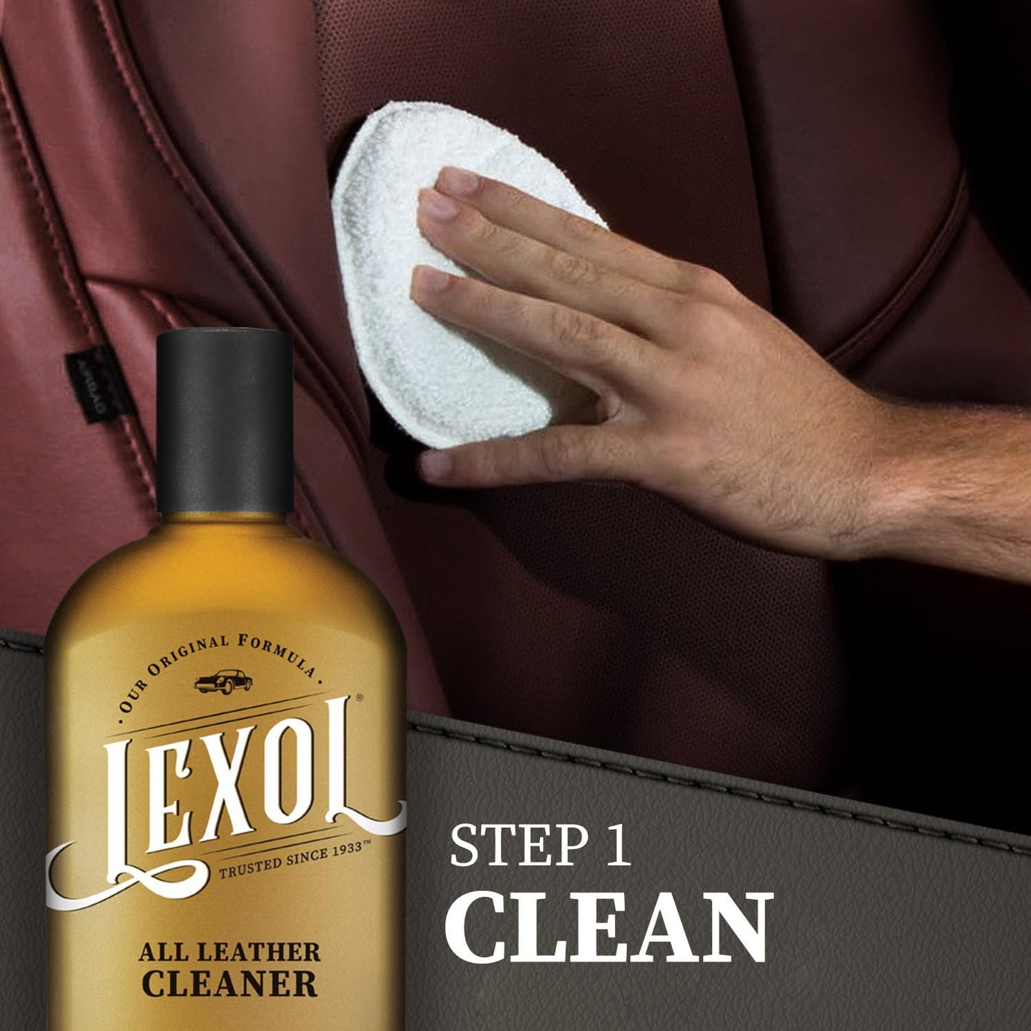 Lexol Leather Conditioner and Cleaner Kit by Lexol, Use on Furniture, Car Interiors, Shoes, Handbags, Includes 2 Application Sponges, Two-Step System, 8 oz Each