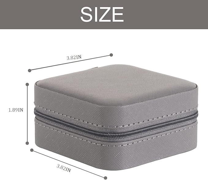 KElofoN Travel jewelry case Travel jewelry box Travel Jewelry Organizer Small Jewelry Organizer Box Gift for Girls Women with Mirror(Grey)