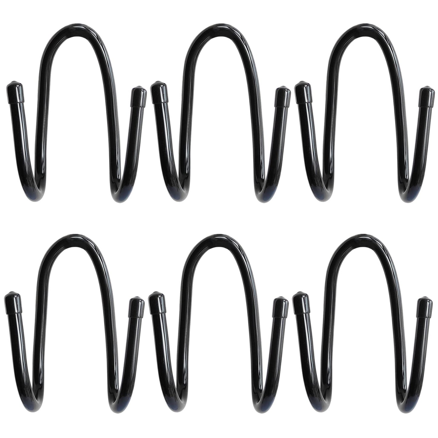 RUZUO 6PCS Chain Link Fence Hooks, Fence Hangers for Leaf Rakes, Pool Poles,Nets,Brushes,Skimmers,Vacuum Hoses etc, Hooks for Chain Link Fence, Black