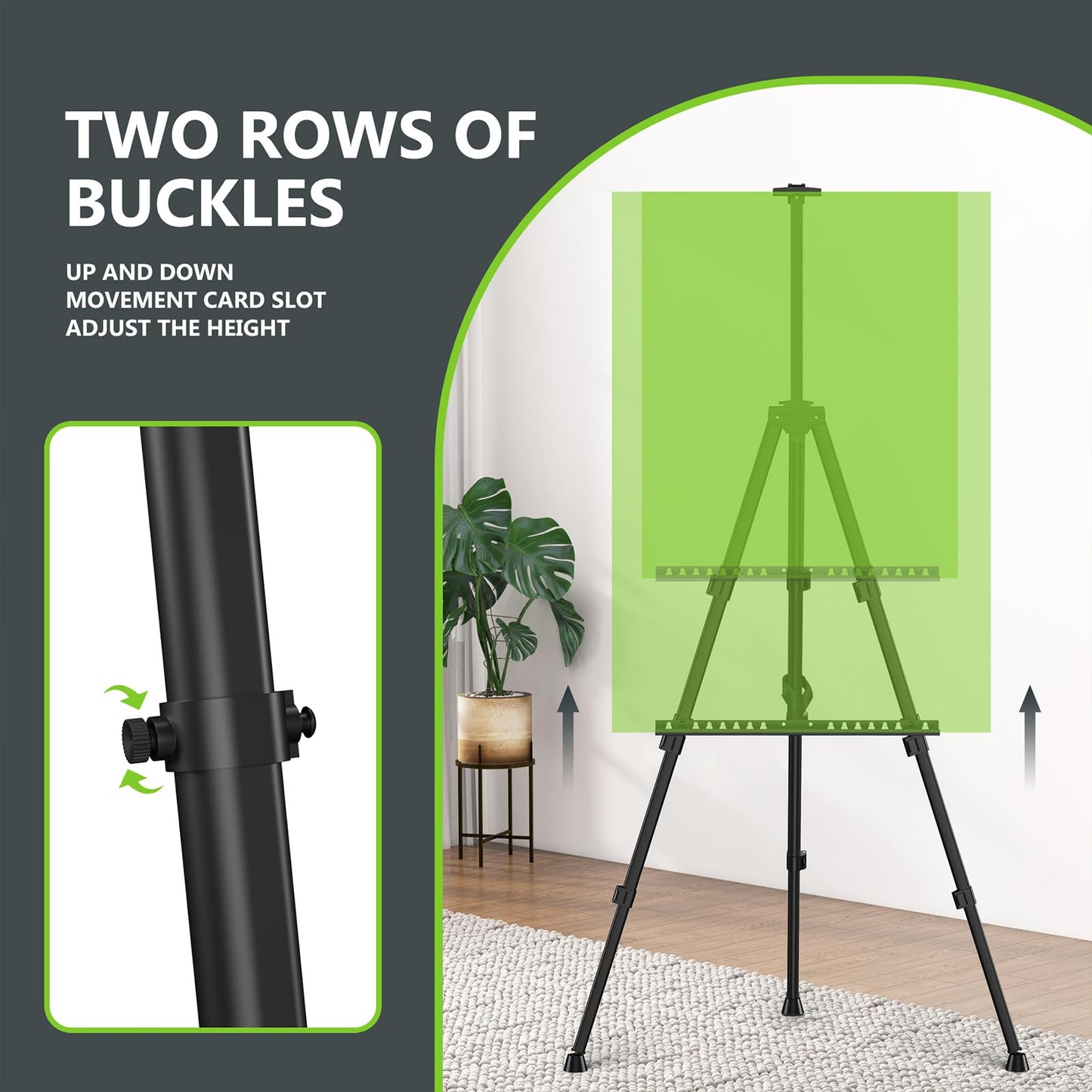 Easel Stand for Sign, Hemndic 66" Easels Stand for Painting Heavy Duty, Portable Travel Easel for Display (4 Pack)