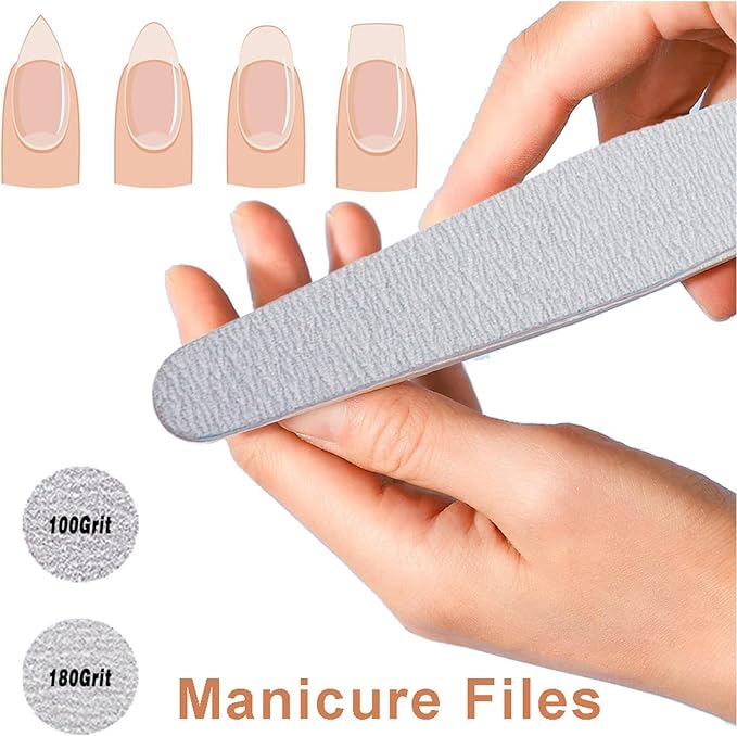 12pcs Diamond-Shaped, Sand Grain Nail Files for Crystal Nails, Rectangular Double-Sided Nail Files, Professional Nail polishing Files