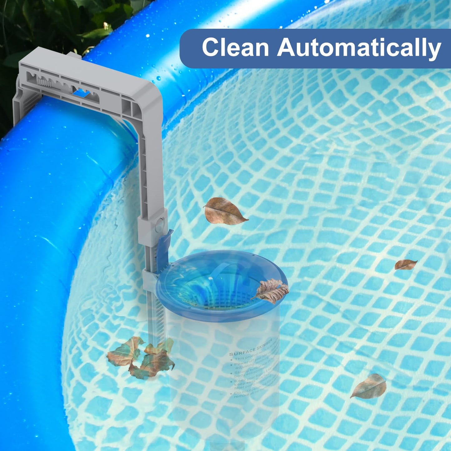 Sepetrel Above Ground Pool Surface Skimmer, Wall Mount Pool Maintenance Accessories for Inflatable Collars, Tubular & Metal Frame Pools, Floating Skimmer Basket - Efficiently Removes Debris