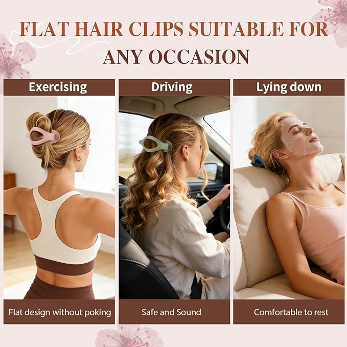 10 Pcs Flat Hair Clips for Women French Concord Claw Clips for Thick and Thin Hair Claw Clips Duck Billed Barrettes Hair Accessories for Women and Girls (Dark Colorful)