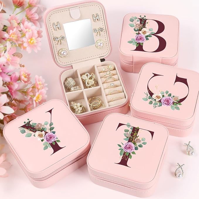 Easter Basket Stuffers for Teens Essentials, Valentines Day Christmas Stocking Stuffers for Women Teen Girl Gifts Trendy Stuff Travel Jewelry Box Case Organizer Personalized Birthday Gifts