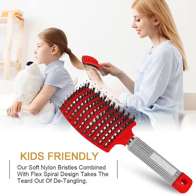 Hairstreaq Detangling Brush, Wet Dry Detangler Hair Brushes, Vented Detangling Brush, Fast Drying Styling Massage Hairbrush for Women & KidsÃ¢ÂÂ Long, Thick, Thin, Curly & Tangled Hair (Gold)