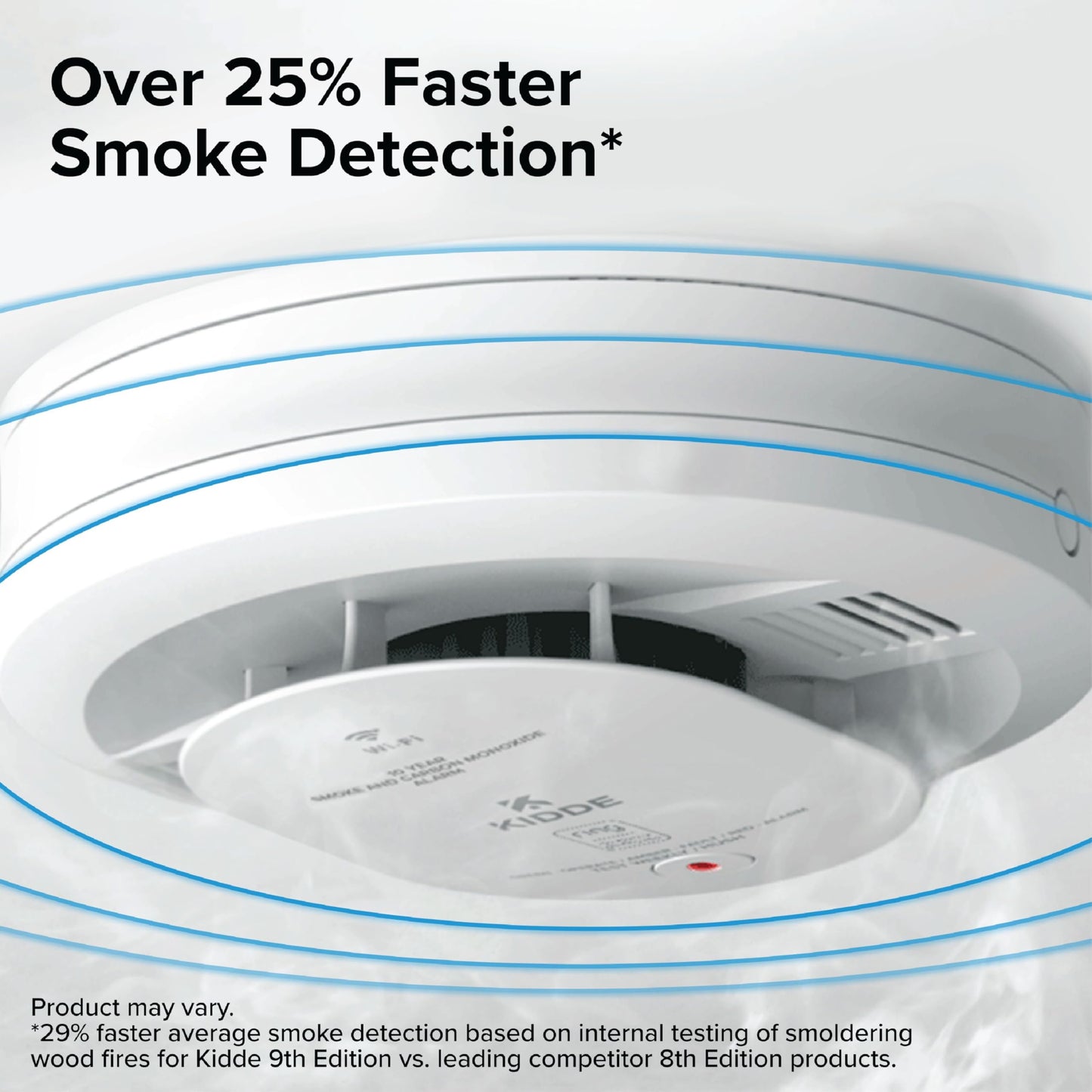 Kidde Smart Smoke and Carbon Monoxide Detector, Ring App Enabled for Real-Time Notifications, Hardwired Alarm, AA Backup Battery