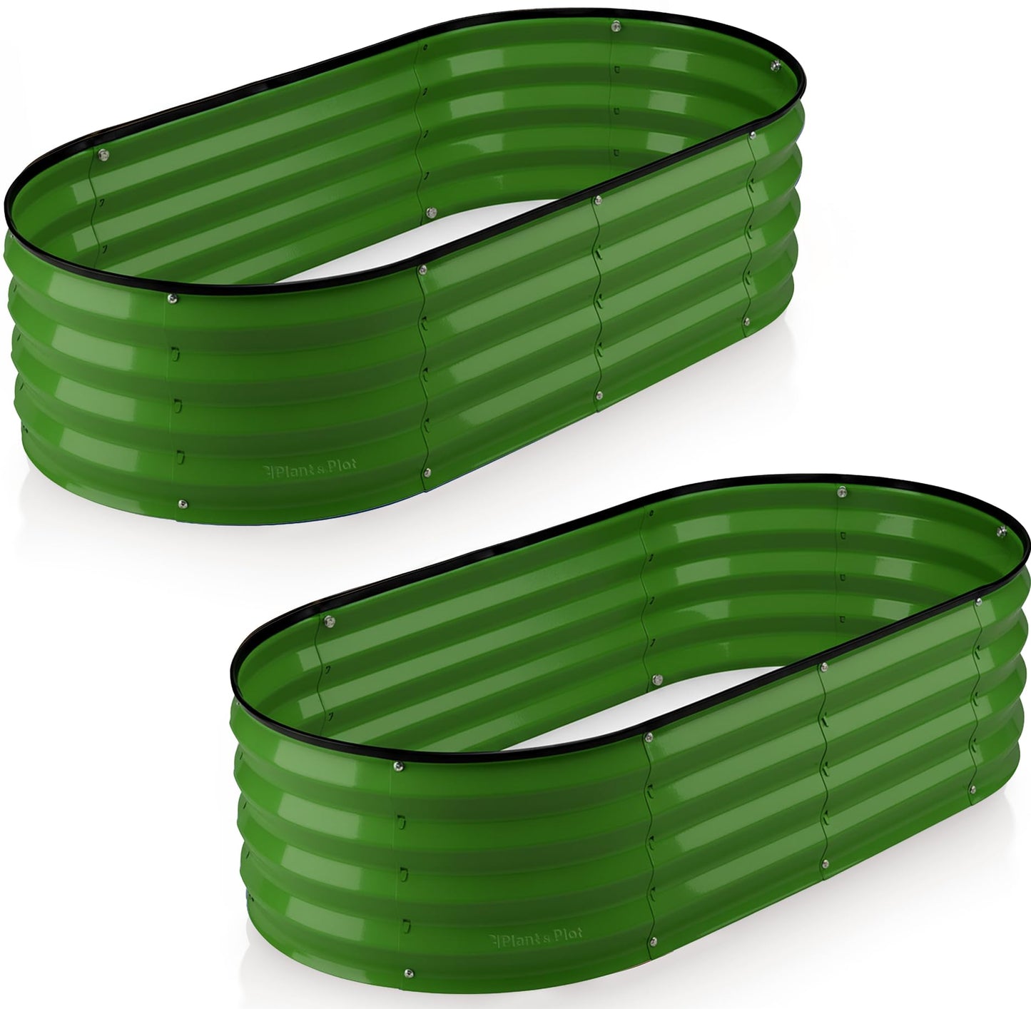 Plant & Plot Galvanized Raised Garden Beds Outdoor // 4Ã2Ã1 ft (2-Pack) Planter Raised Beds for Gardening, Vegetables, Flowers // Large Metal Garden Box // Patented Tool-Free Design (Olive Green)
