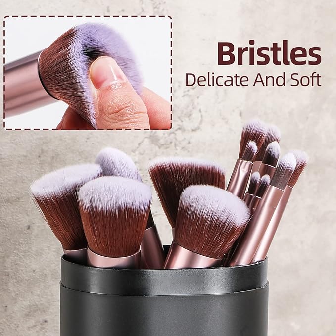 BS-MALL Makeup Brushes Premium Synthetic Foundation Powder Concealers Eye Shadows Makeup 14 Pcs Brush SetÃ¯Â¼ÂSilver Purple with case