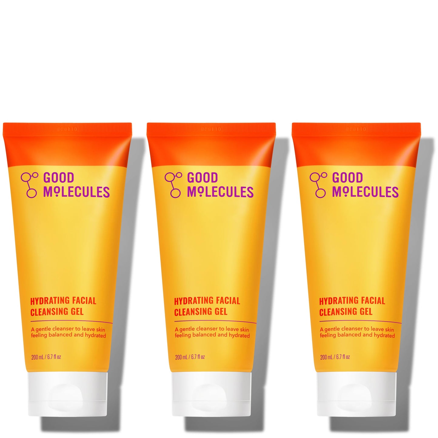 Good Molecules Hydrating Facial Cleansing Gel Pack 3 – 200 ml / 6.7 fl oz Each | Face Wash with Rosewater & Pineapple Extracts for Gentle Cleansing and Hydration