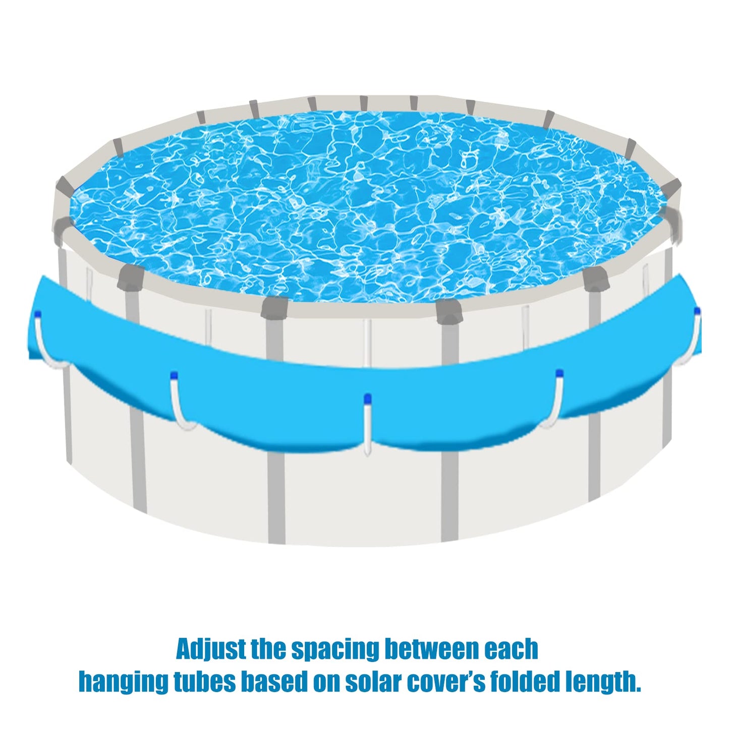 Solar Cover Holder 5-Piece Set | U-Shaped Hooks Keep Solar Cover/Blankets Off The Ground, Strong & Stable Solar Cover Hooks with Bearing Up to 60 Lbs, Fit for Steel-Wall Above-Ground Pools (White)