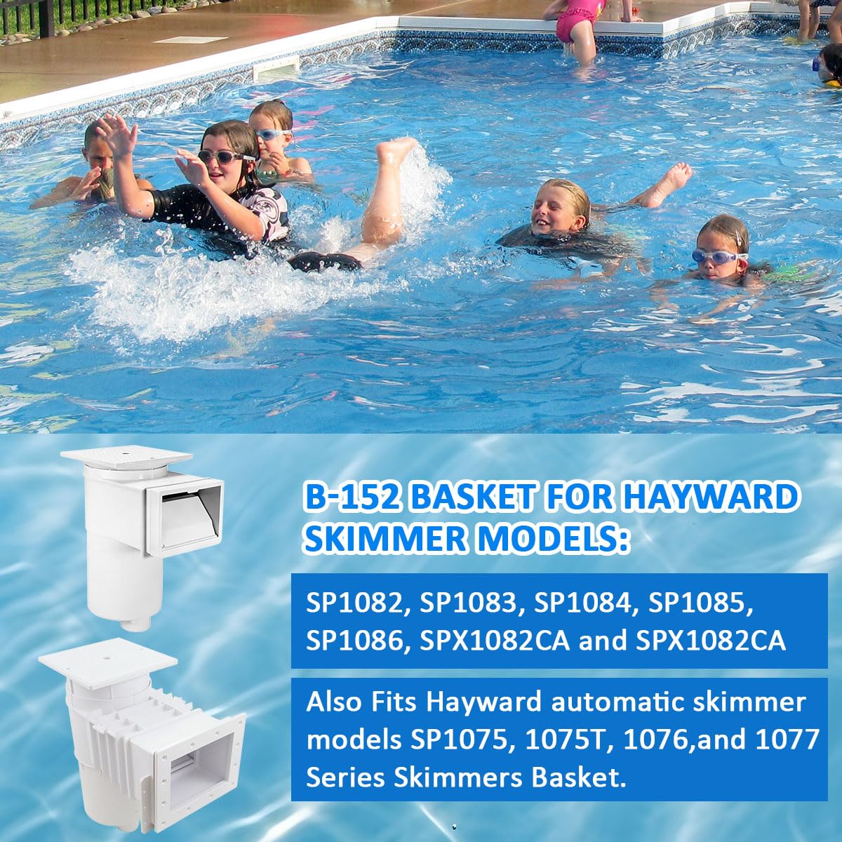 NOOTO B-152 Replacement Basket for Hayward Swimming Pool Skimmer Basket SPX1082CA 1082CA 7" B152 - White