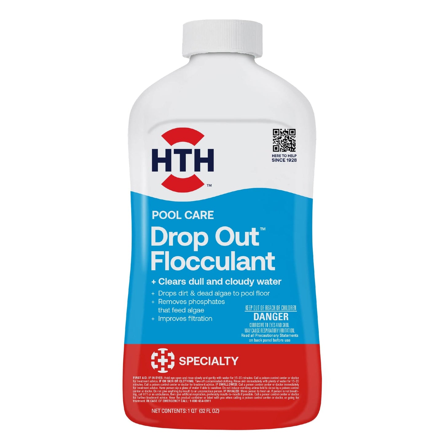 HTH 67080 Swimming Pool Care Drop Out Flocculant - Clears Cloudy Water Fast