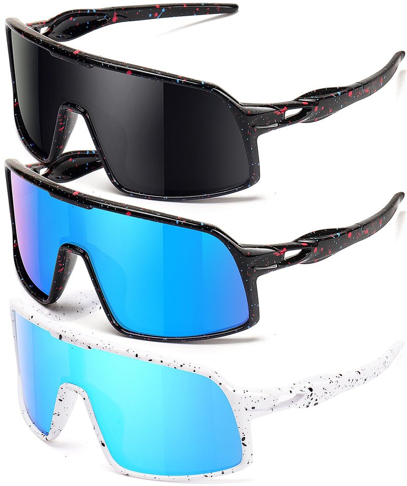 SEKKAF 3PACK Kids Baseball Sunglasses for Boys Girls Polarized Youth Softball Cycling Sports UV400 Protection Goggles
