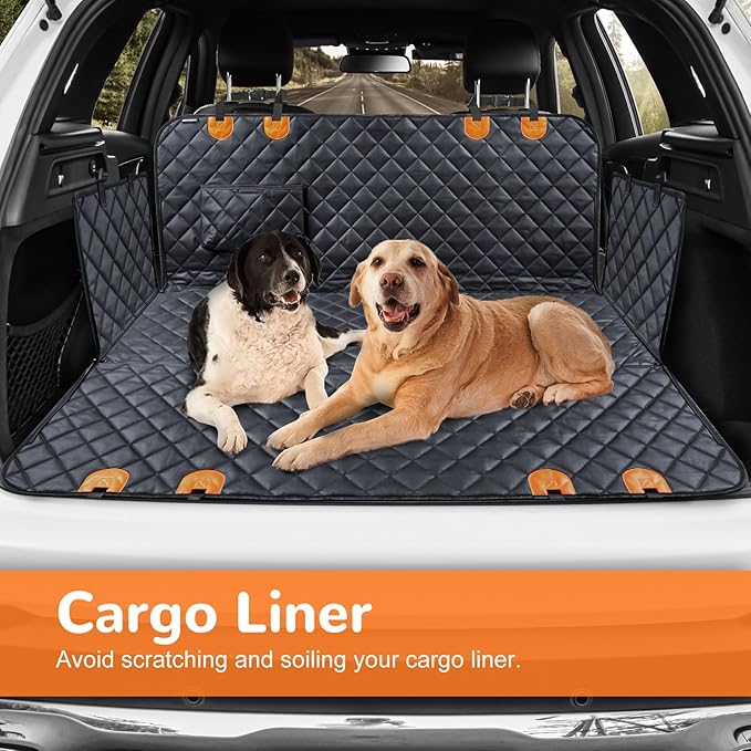 URPOWER Dog Car Seat Cover for Pets 100% Waterproof Seat Cover Hammock 600D Heavy Duty Scratch Proof Nonslip Durable Soft Back Seat Covers for Full Size Trucks