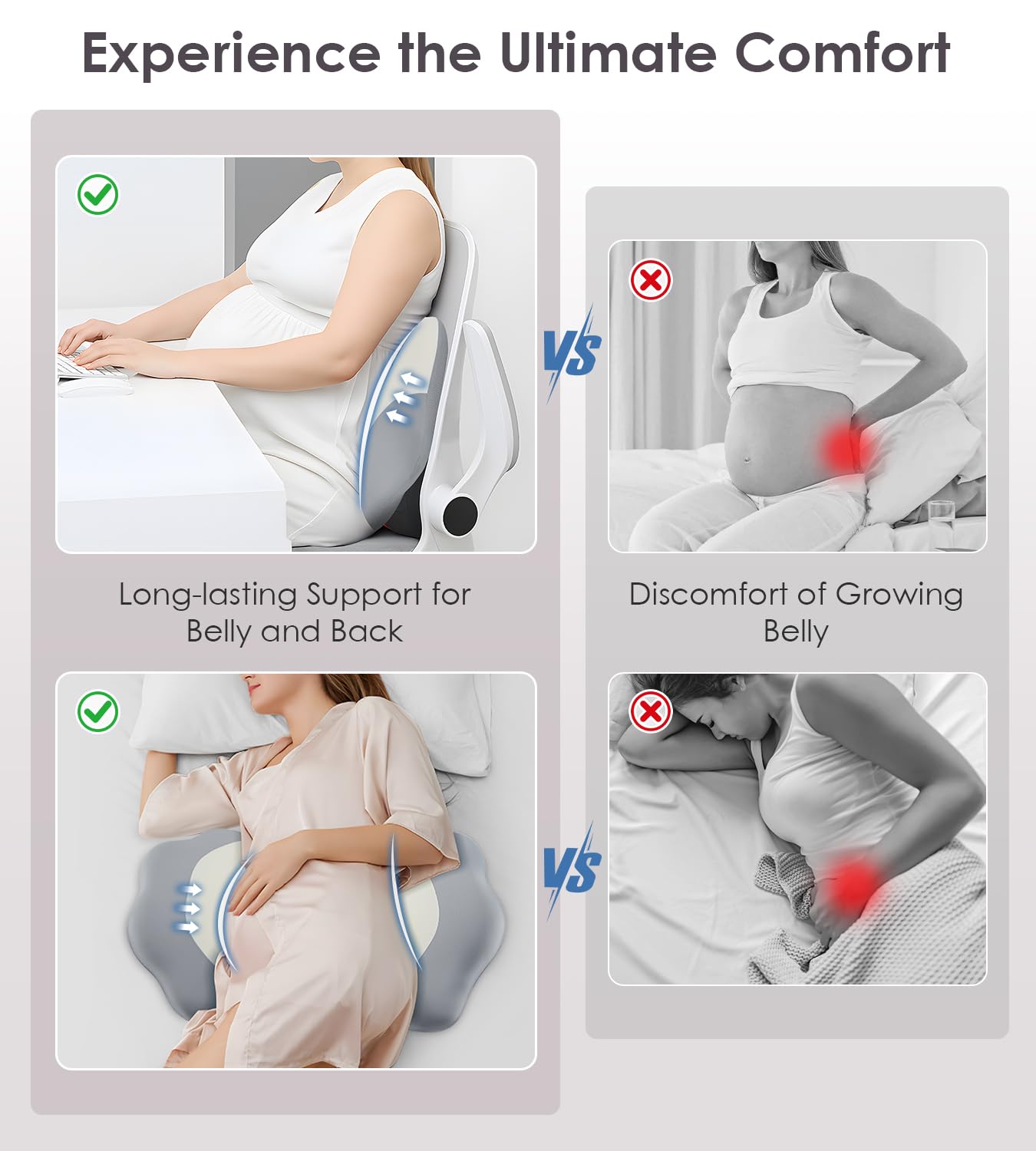 Pregnancy Pillows for Sleeping, Memory Foam Maternity Pillow Support for Back Belly HIPS, Adjustable Travel Wedge Pillow for Pregnant Women, Side Sleeping Pregnant Pillows with Cooling Pillowcase
