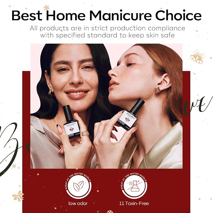 modelones Christmas Gel Nail Polish Set, Winter Cat Eye Red Dark Green Blue Glitter Gold Silver Gel Polish Kit Soak Off Nail Art Manicure Home Gift for Women Girls