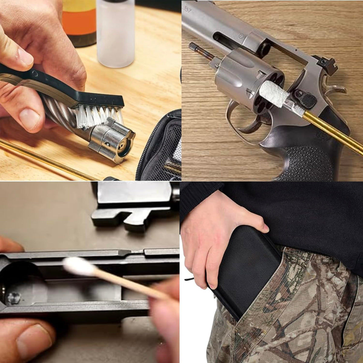 TactiClean Handgun Cleaning Kit, 25 in 1 Universal Gun Cleaning Kit for .22 .357 .38/9mm .40 .45 Caliber, Pistol Cleaning Kit Gun Brush Tools Gun Accessories