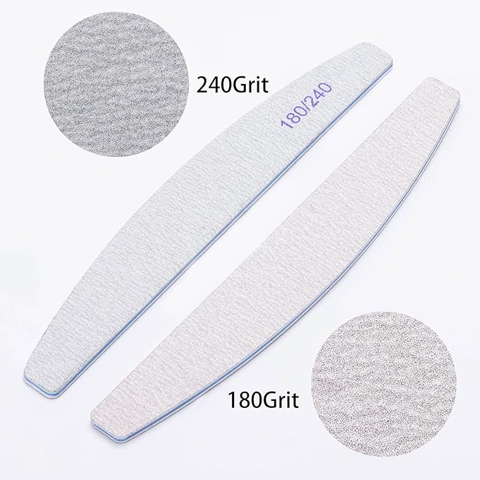 75 Pieces 180/240 Grit Nail File for Natural Nails, Double Sided Emery Boards Fingernail Files