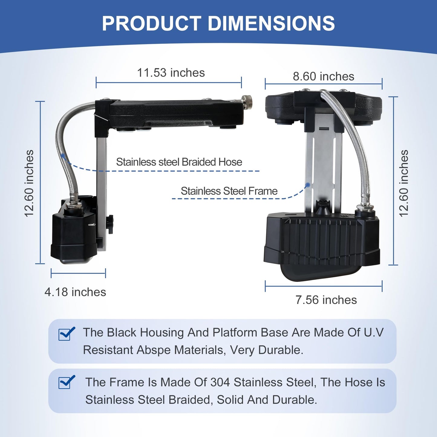 uueeGo Swimming Pool Water Leveler, Automatic Pool Water Filler, Automatically Maintain Water Levels, Never Over Fills The Pool, Suitable for In ground and Above Ground Pool, Carbon Black