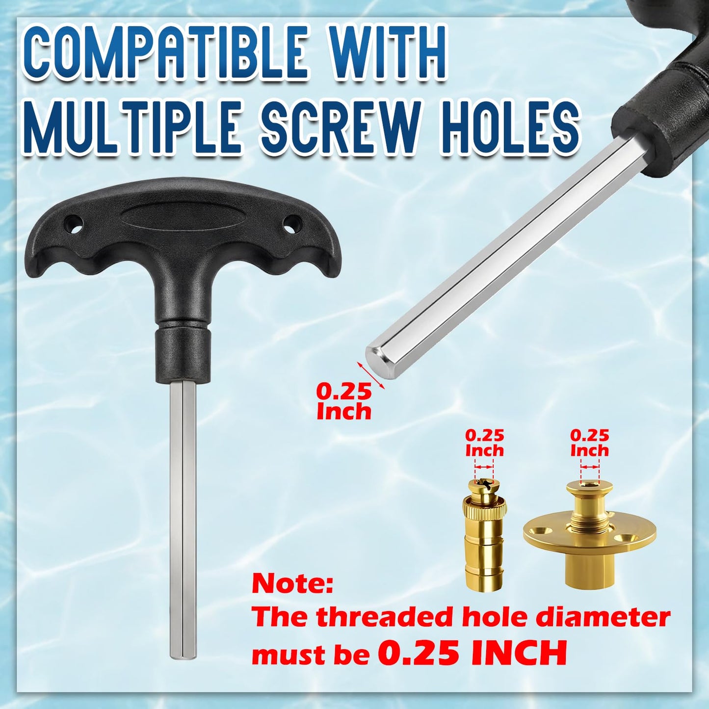 YUNVI Pool Cover Tool Set,30 1/2 inch Stainless Steel Pool Cover Rod with Hex Key,Swimming Pool Cover Installation and Removal Tool for Standard Pool Cover Anchors