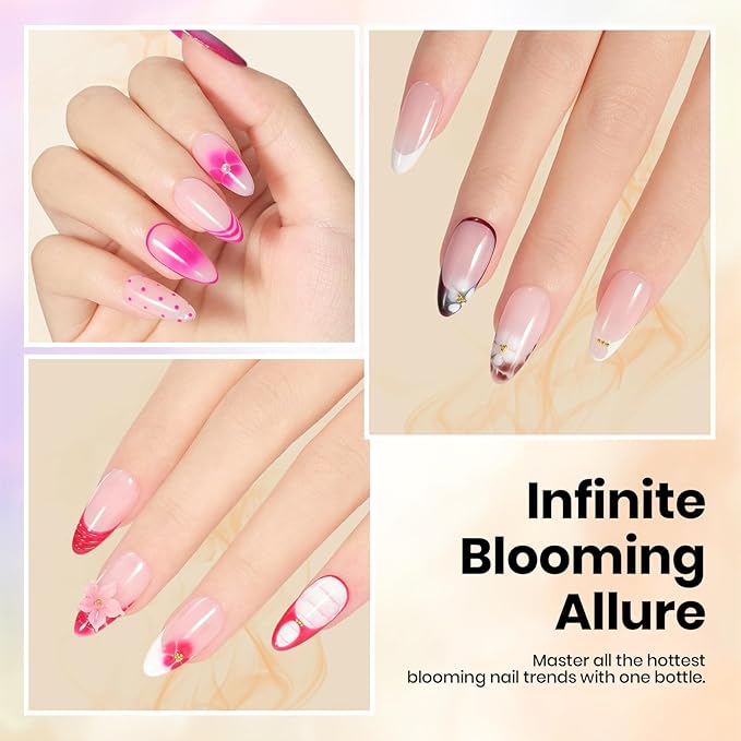 Beetles Blooming Gel for Nails - Easy Blooming Nail Art Gel for Floral & Marble Designs, UV/LED Cure Soak Off DIY at Home Gift for Women