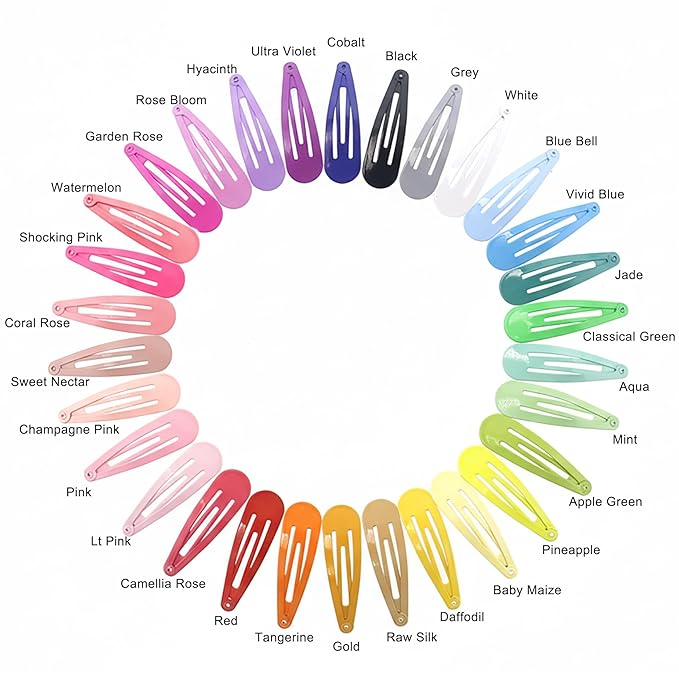 Hair Clips for Girls: 2 inch No Slip Metal Barrettes Snap for Toddlers Kids 150pcs (30 colors)