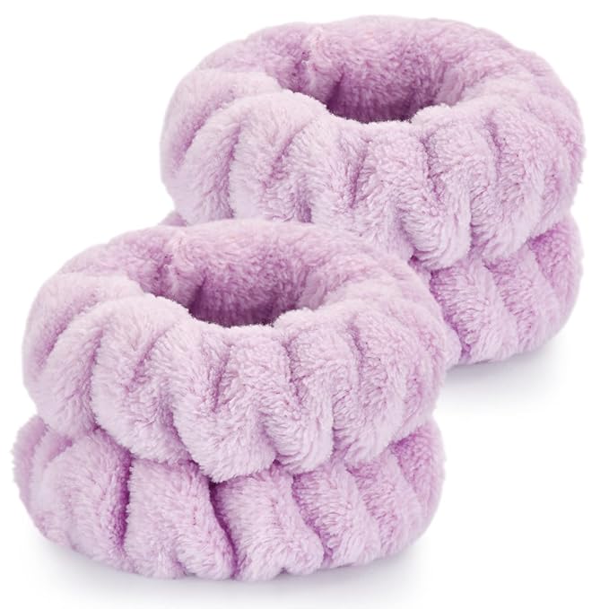 2 Pcs Wrist Bands for Washing Face-Dorbetar, Microfiber Wrist Towels for Washing Face, Spa Wristbands for Washing Face, Face Wash Wristbands, Arm Bands for Washing Face for Woman and Children
