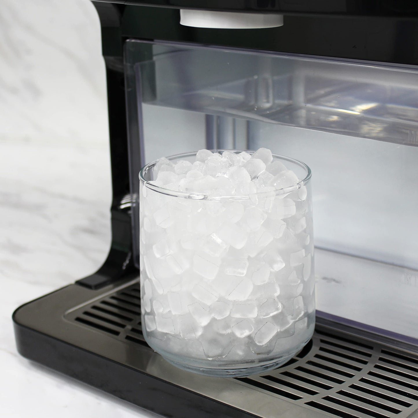Avanti Nugget Ice Maker with Electronic Controls and Dispenser Countertop Use Makes 33lbs of Chewable Ice Per Day Perfect for Kitchen Office or Breakroom, Includes Ice Bin, 195-Watts, Stainless Steel