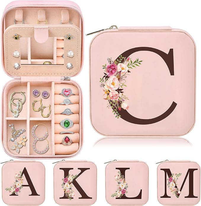 Preppy Travel Easter Basket Stuffers for Teen Girls, Travel Jewelry Box Personalized Birthday Gifts for Women, Fashion Travel Essentials Trendy Stuff