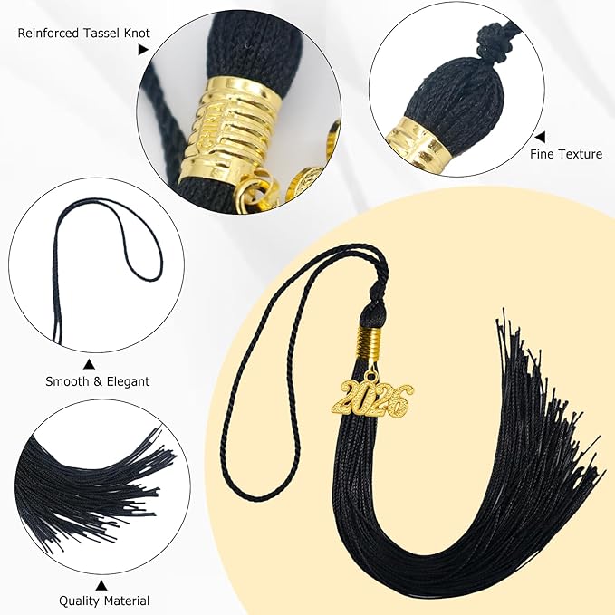 GraduationMall Single&Multiple Color Graduation Tassel with 2026 Year Charm 9"