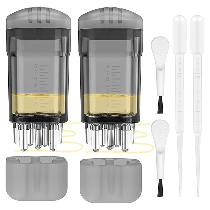 2 PCS Minoxidil Applicators with Cleaning Brush and Dropper, Anglecai Scalp Applicator Comb for Hair Oil Applicator Brush, Minoxidil Brushes for Scalp Applicator Comb for Hair Growth