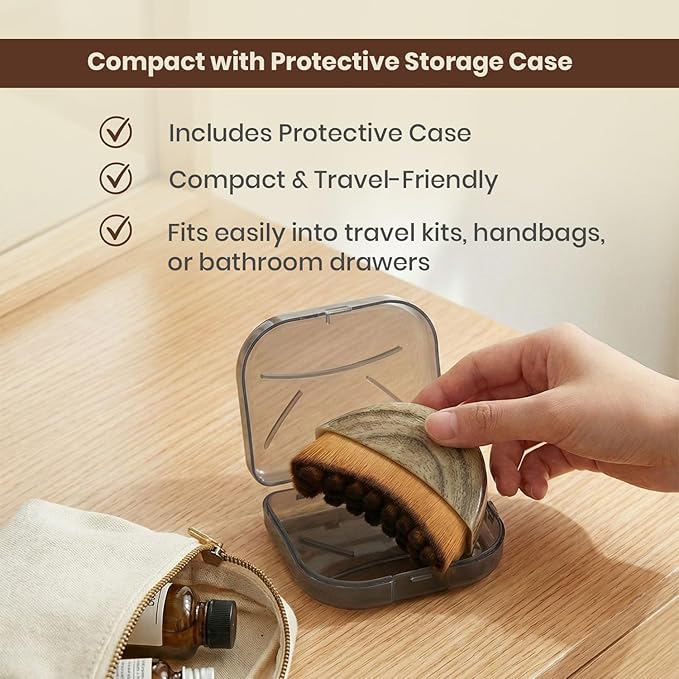 Lymphatic Contour Face Brush, Manual Lymphatic Drainage Massager with Soft Durable Bristles, Ergonomic Sculpting Facial Cleansing Brush with Protective Case for Face & Neck