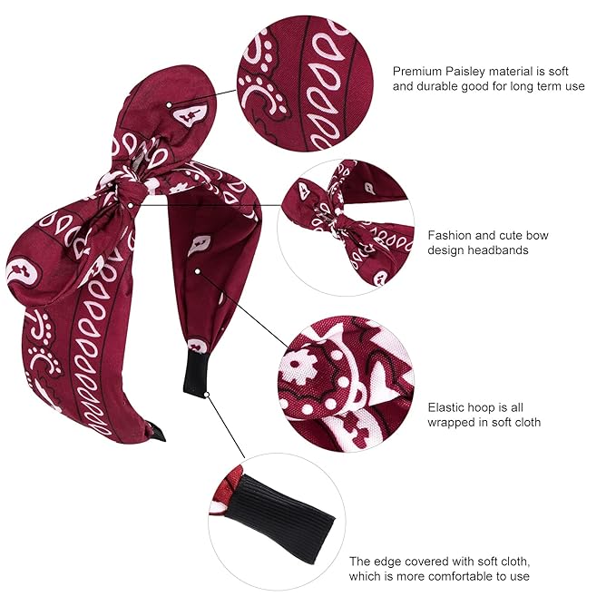 Jaciya Bandanas for Women Hair Bands for Women's Hair Head Bands No Slip Fashion for Women Hair Bands for Girls Diademas Para Mujer De Moda