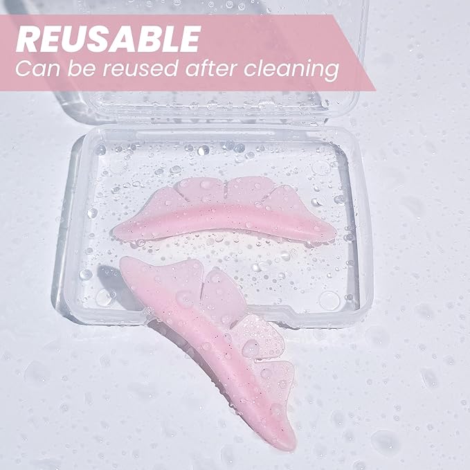 PERMANIA Silicone Under Eye Pads, Soft Lash Lift Rods Extreme Eyelash Curler Reusable for Lower Lash Perm Makeup Beauty Tool (Pink)