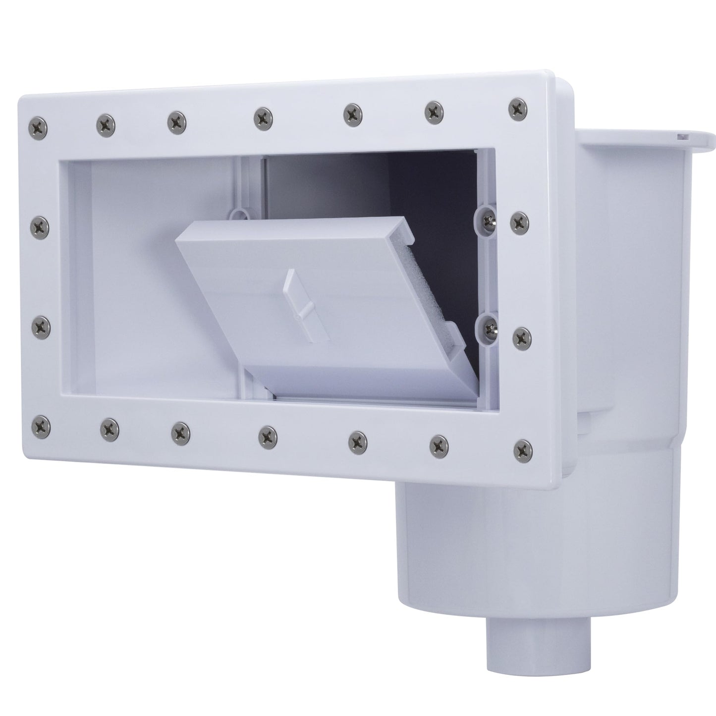 Rx Clear Heavy Duty Wide-Mouth Complete Thru-Wall Skimmer Kit for Above-Ground Swimming Pool | Made of Non-Corrosive Abs Plastic | Chemical Resistant | White