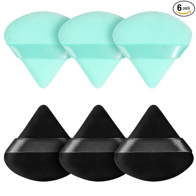 6 Pieces Triangle Powder Puff Soft Makeup Sponge Make Puff for Face Powder Cosmetic Foundation Sponge Makeup Tool