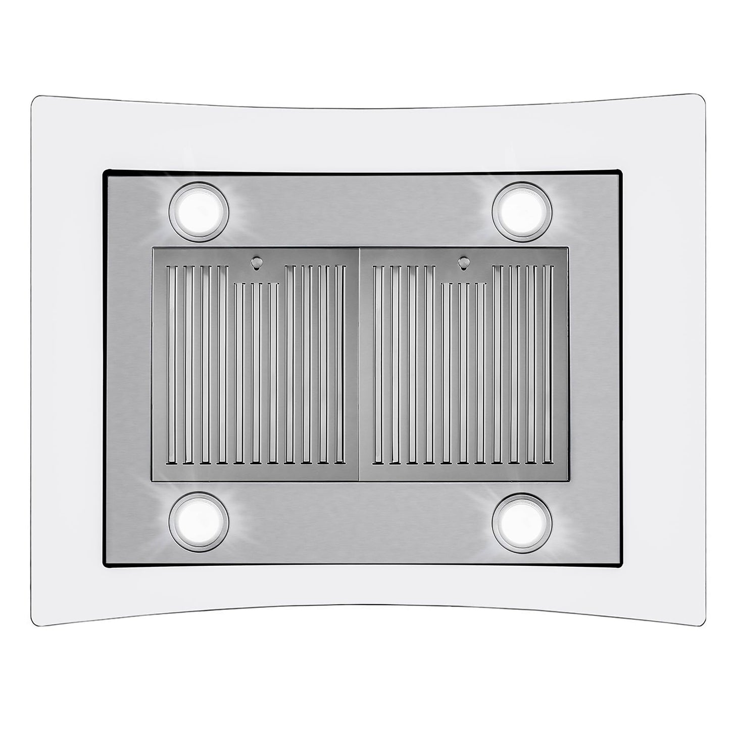 COSMO COS-668ICS750 30 in. Lumin Collection 380 CFM Ducted Island Range Hood, Soft Touch Controls, LED Lights, Stainless Steel