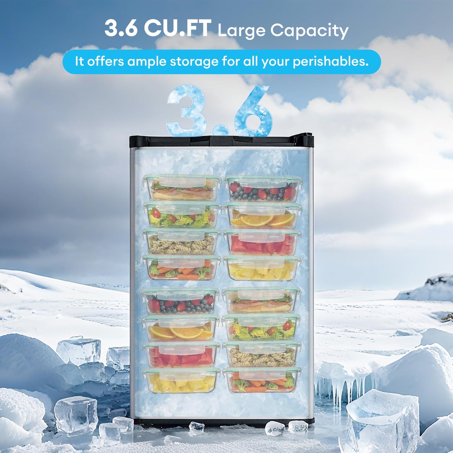 Muhub 7.0 Cu Ft Chest Freezer – Compact Deep Freezer with 7-Level Thermostat, Removable Basket & Top Opening, for Home Kitchen(Black,7.0)