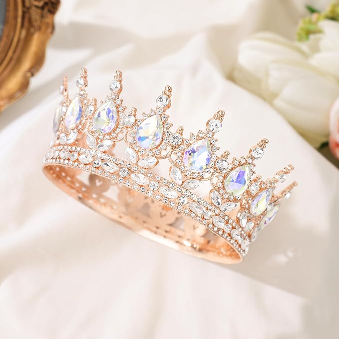 Queen Crown for Women Crystal Tiara for Women Rhinestone Wedding Headband for Bride Hair Accessories for Costume Birthday Party Prom