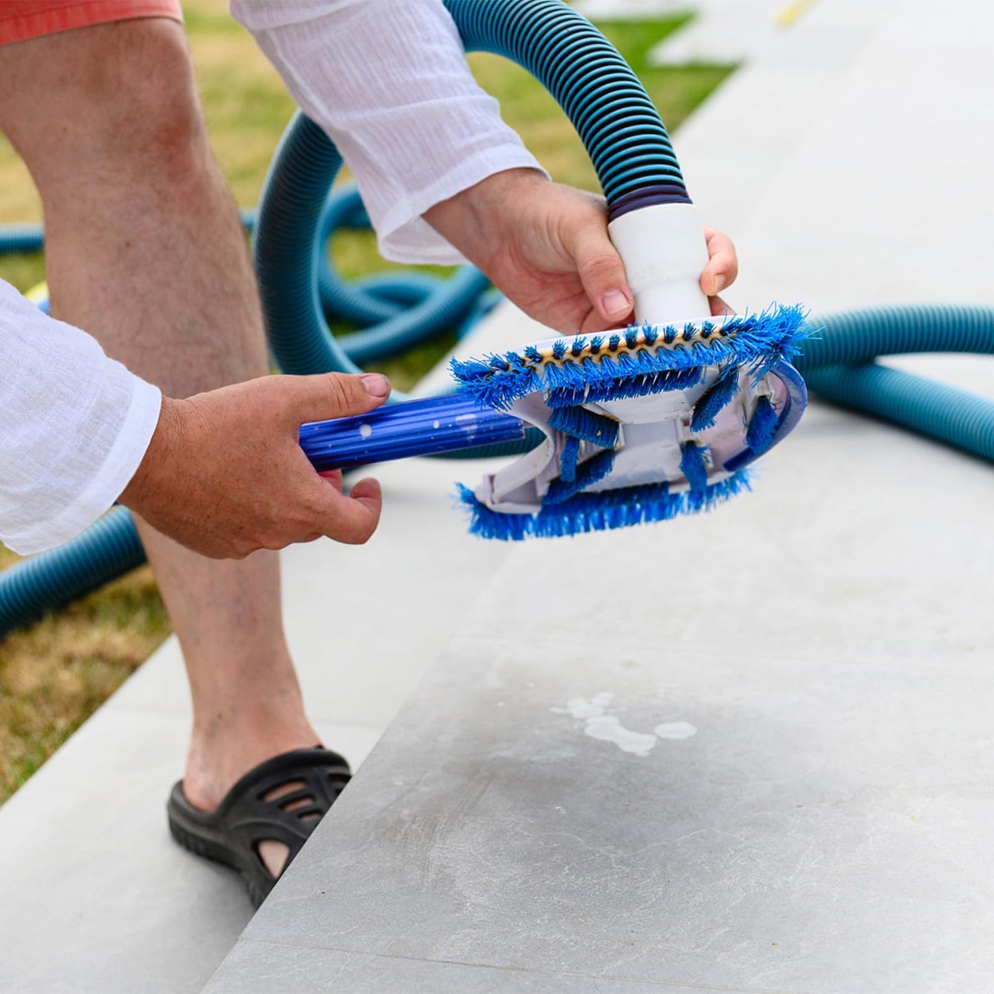 Pool Vacuum Hose With Swivel Cuff 1-1/2" Diameter 30FT Flexible Heavy Duty Pool Vacuum Cleaning Hose Perfect for Above&In Ground Swimming Pool