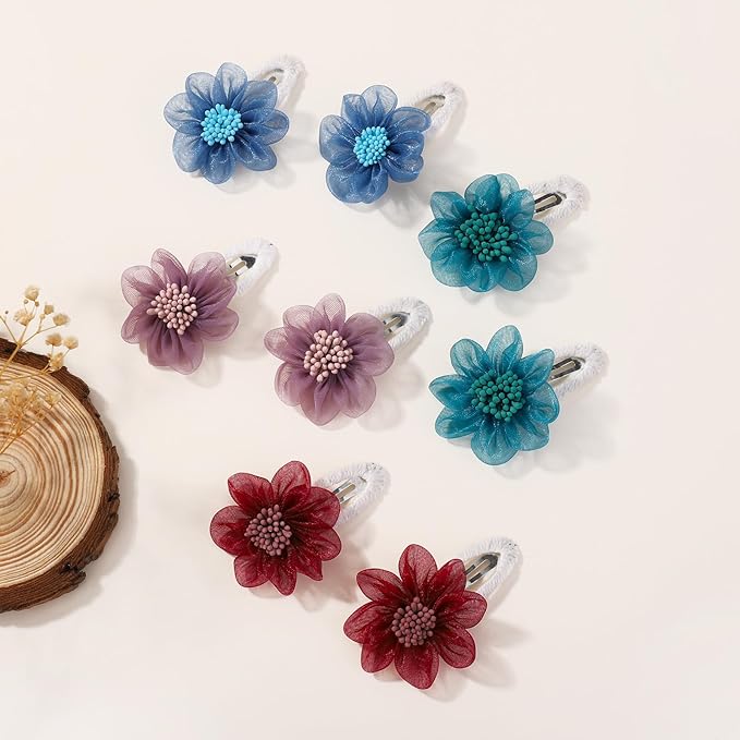 YHXX YLEN Chiffon Flower Hair Clips Snap Hair Clips Non Slip Wrapped Handmade FloralBaby Hair Clips Hair Accessories For Girls Newborn Infant Kids Toddle 20PCS